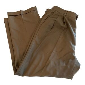 Zanella John Craig Winter Park Brown Pleated Cuffed Dress Pants Mens 38x29
